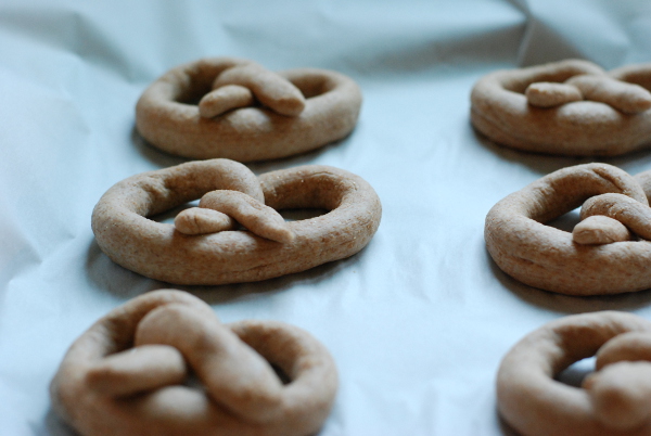 shaped, rising whole wheat soft pretzels