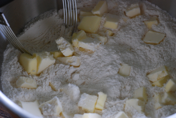 Biscuit dry ingredients and butter