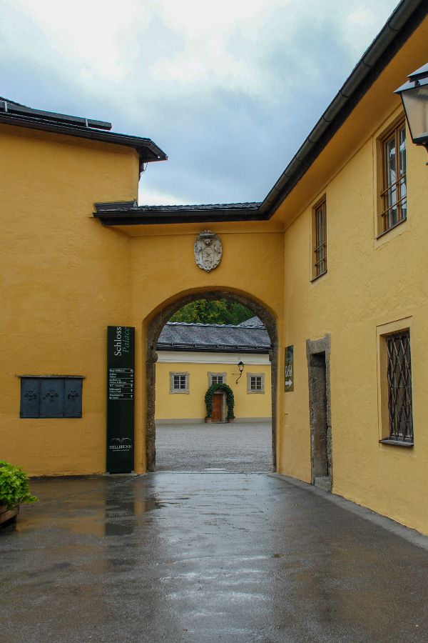 Entrance to Schloss Hellbrunn in Salzburg, Austria.