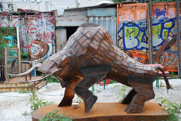 Bull metalwork at Tacheles in Berlin, Germany