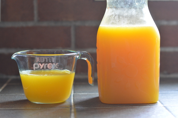 Orange juice for homemade mandarin ginger