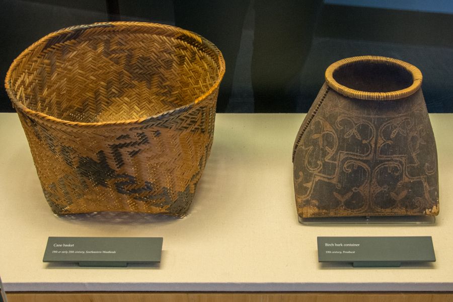 Baskets on exhibit at the Mashantucket Pequot Museum in Connecticut.