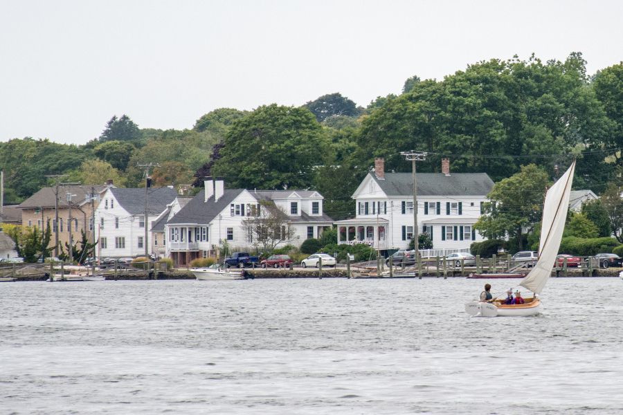 Sailboat on the Mystic River in Connecticut.