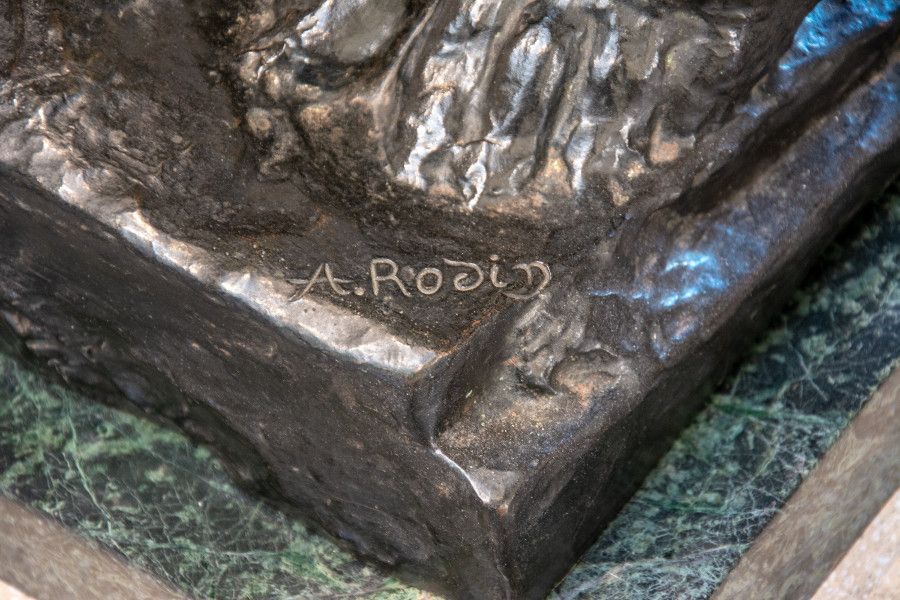 Rodin's signature on a sculpture at the Rodin Museum in Philadelphia.