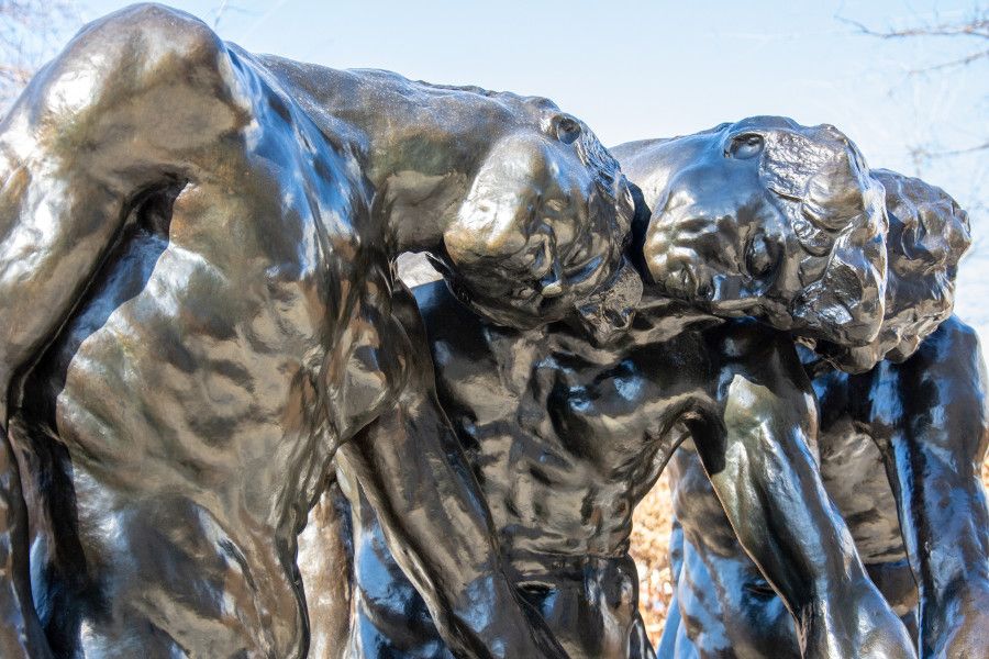 Three Shades sculpture at the Rodin Museum in Philadelphia.