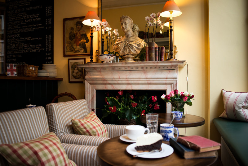 Inside Brown's Tea Bar in Munich, Germany.