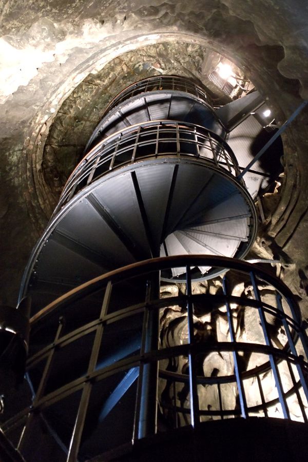 The spiral staircase inside of Munich's Bavaria statue.