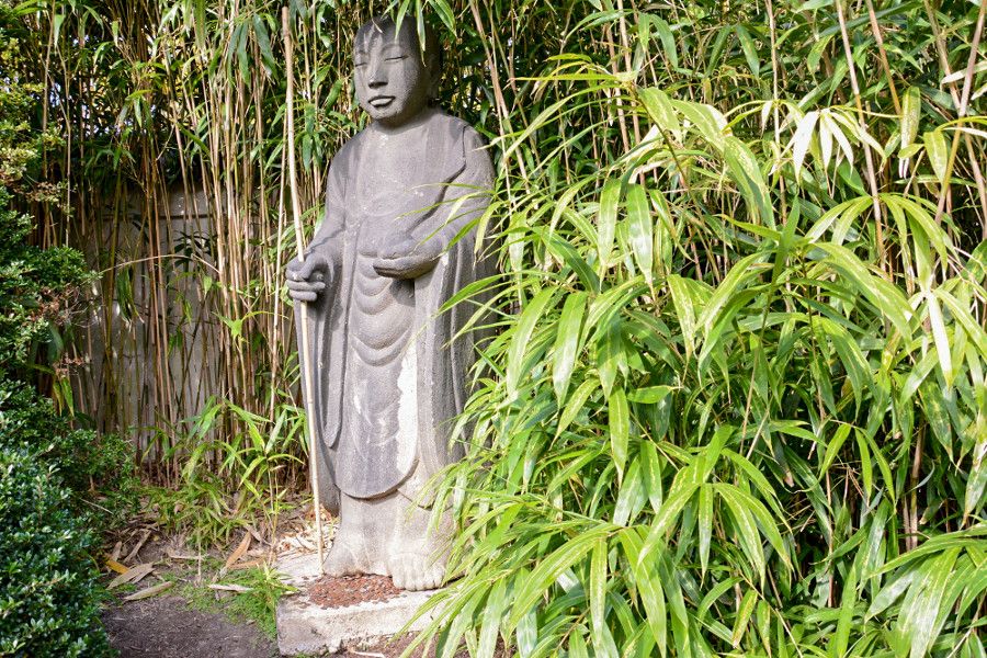 Buddha in the Japanese garden at Shofuso in Philadelphia.