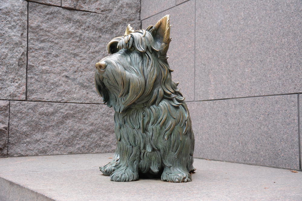 FDR Memorial has a fantastic dog statue. More on how to spend your day in Washington, D.C. on Reverberations.