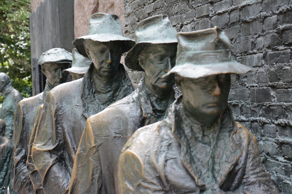 FDR Memorial statue on the National Mall. More on how to spend your day in Washington, D.C. on Reverberations.