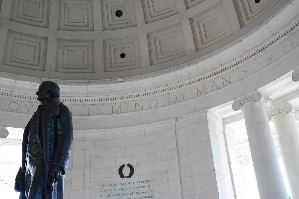 Inside the Jefferson Memorial. More on how to spend your day in Washington, D.C. on Reverberations.