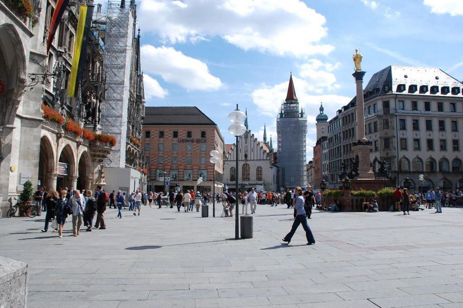 Go see Marienplatz during 24 hours in Munich Germany.