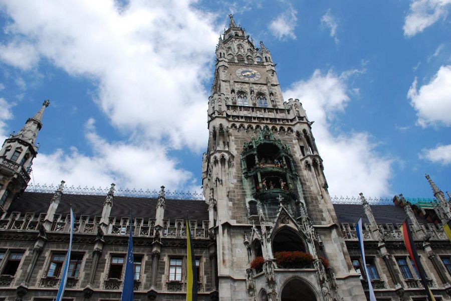 Go see the Altes Rathaus (Old City Hall) during 24 hours in Munich Germany.