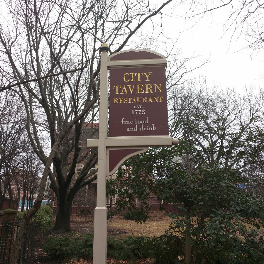 The historic City Tavern restaurant allows diners to travel back in time!