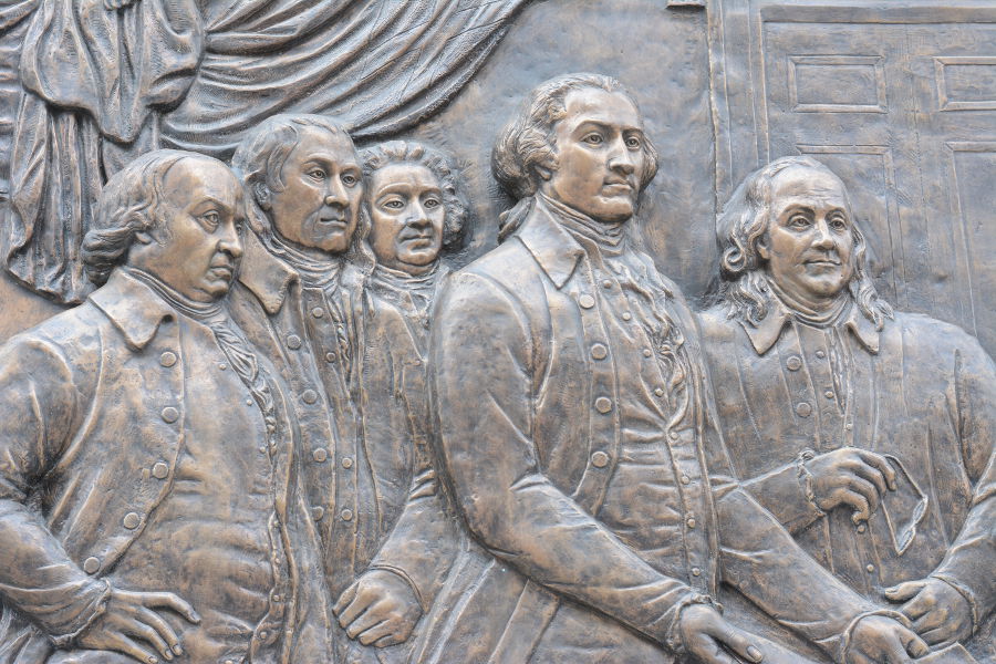 Founding fathers art by Ellen Qiong Schicktanz. Philadelphia's brand new Museum of the American Revolution shares the real stories of the struggles and war that helped found the United States.