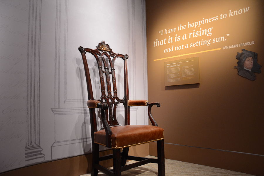 Rising sun chair. Philadelphia's brand new Museum of the American Revolution shares the real stories of the struggles and war that helped found the United States.