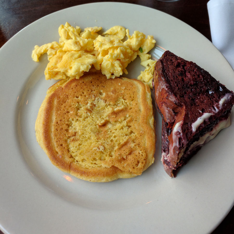 Talk about delicious: red velvet cheesecake french toast hoecakes at the Little Lion. Philadelphia's Old City neighborhood's growing fast: the new Museum of the American Revolution and now The Little Lion is serving breakfast.