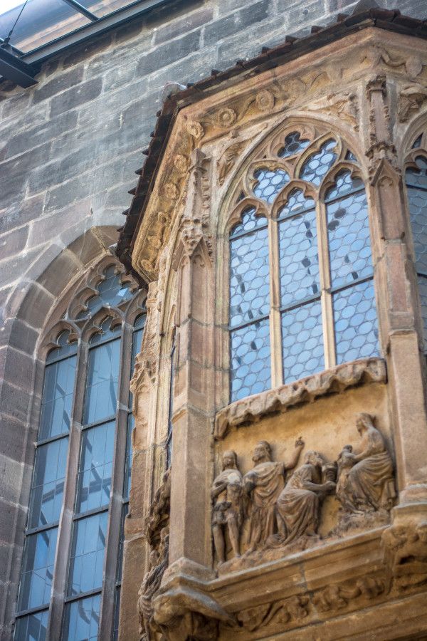 Cloister church wall at Germanisches Nationalmuseum in Nuremberg, Germany.