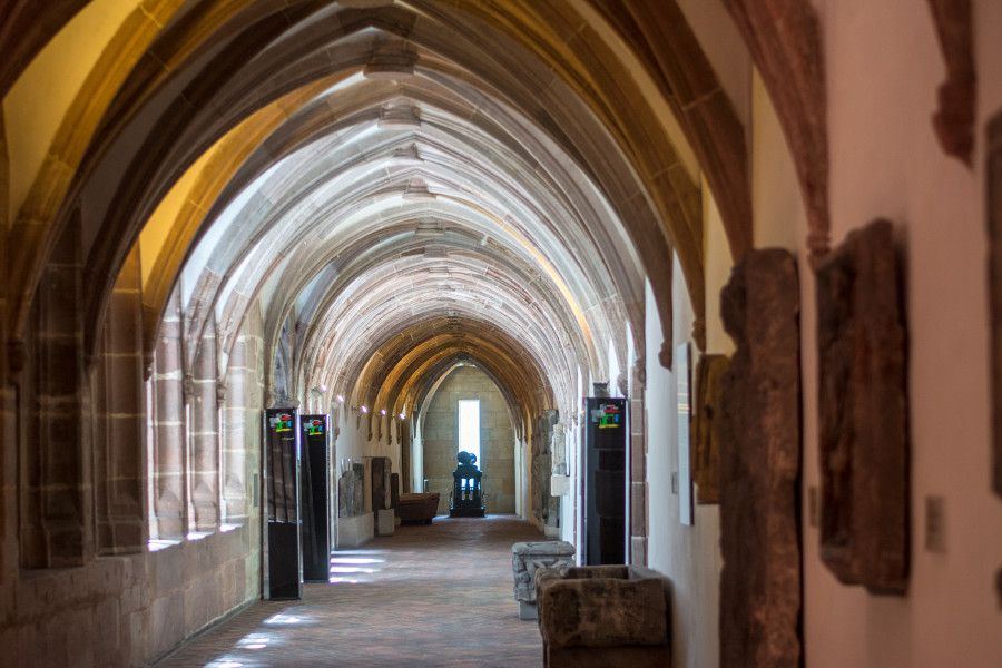 Cloister corridor at Germanisches Nationalmuseum in Nuremberg, Germany.