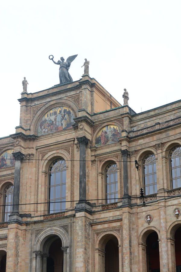 An angel atop the Maximilianeum in Munich, Germany.