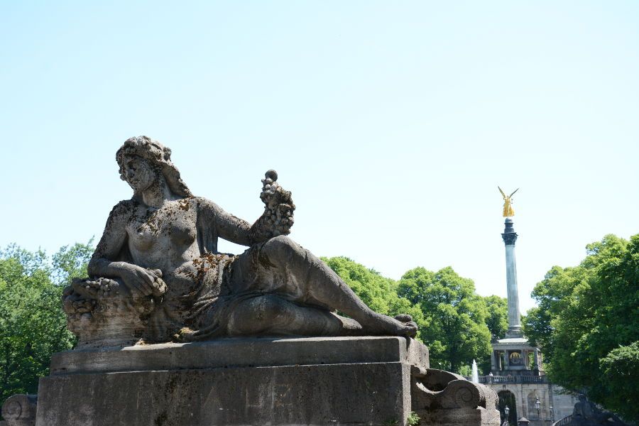 Friedensengel seen from Luitpold Bridge in Munich.