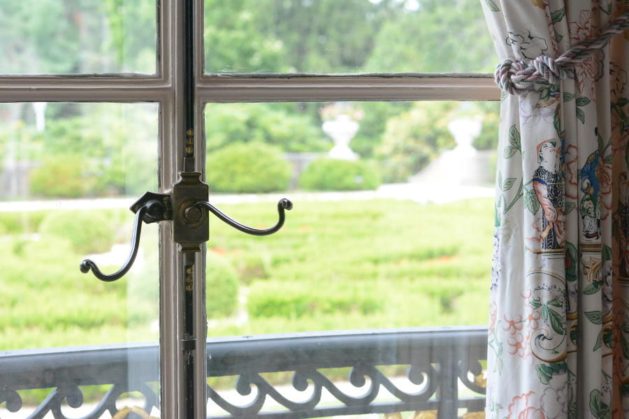 French door details in Nemours' Conservatory.