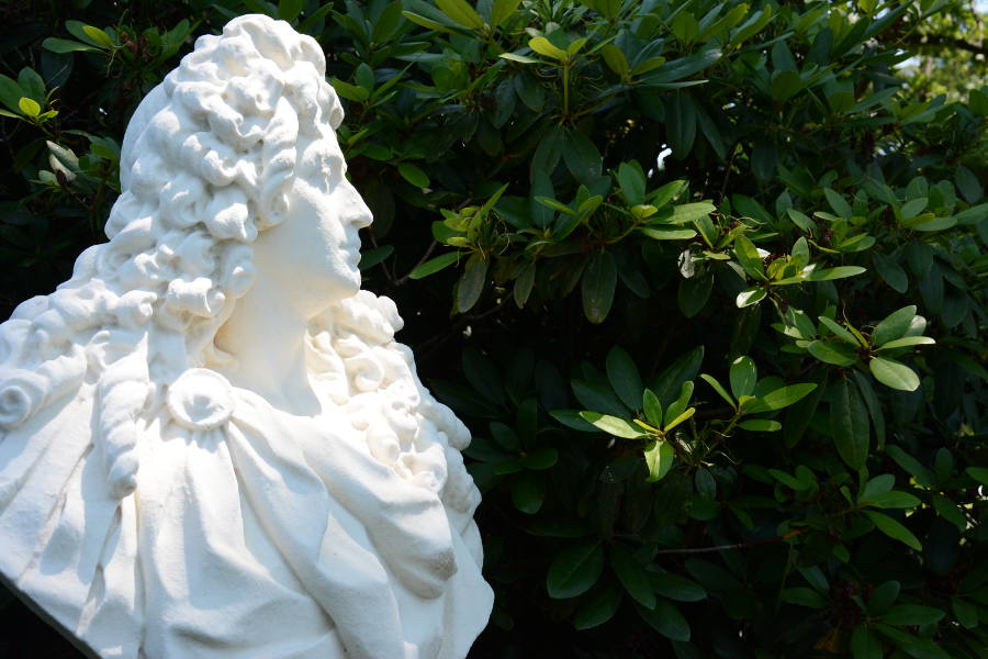 A bust in Nemours Gardens.