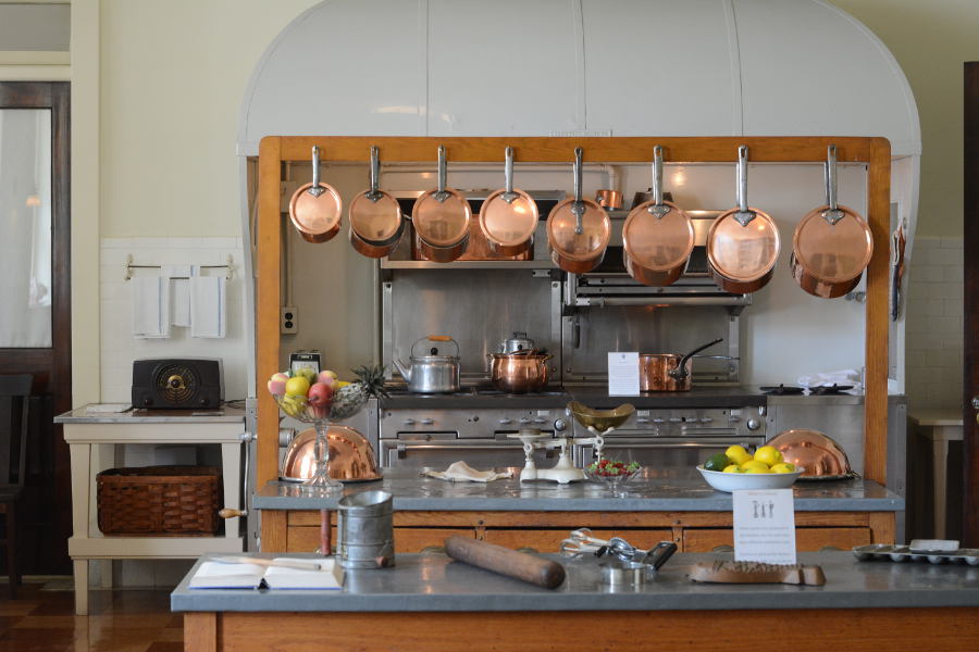 The kitchen at Nemours Mansion.