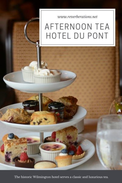 The historic HOTEL DUPONT in Wilmington, Delaware, is known for luxury. And the Hotel DuPont afternoon tea impresses with delicious sandwiches and pastries! #delaware #afternoontea #tea