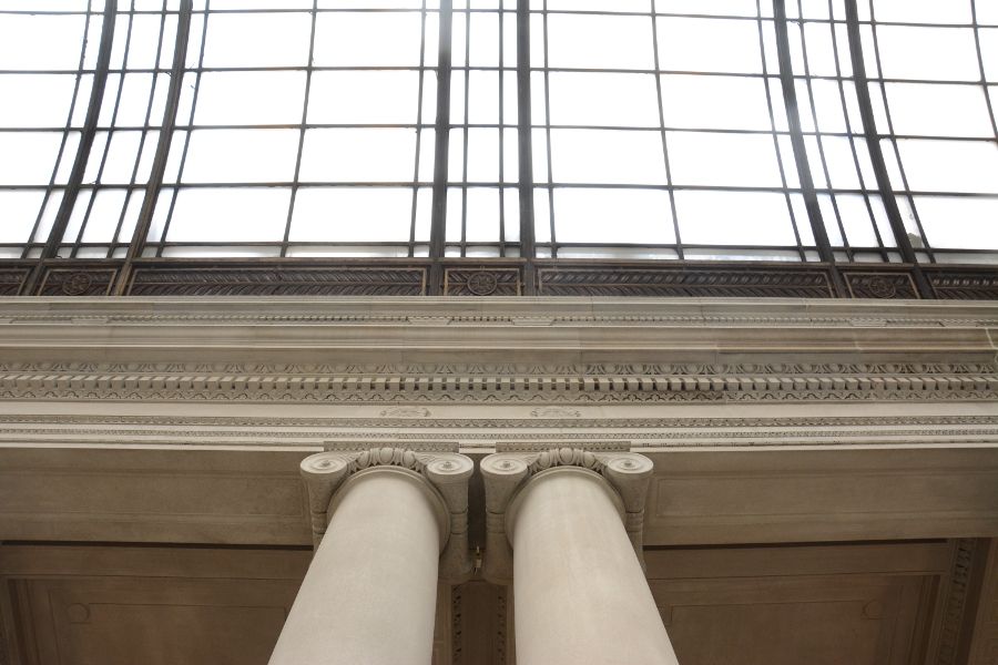 Architectural details in the Frick Collection's Garden Court.