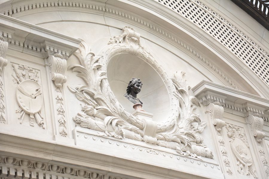 Art details in the Frick Collection's Garden Court.