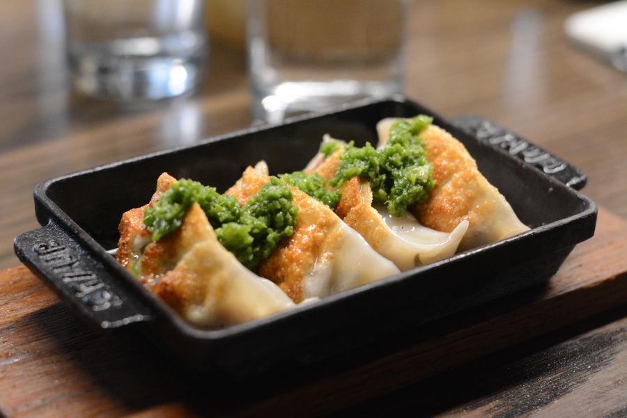 Tetsunabe pork gyoza from Momosan.