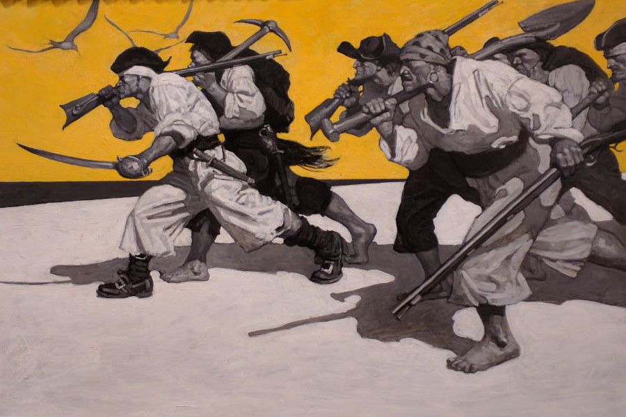 N. C. Wyeth's Treasure Island endpaper illustration.