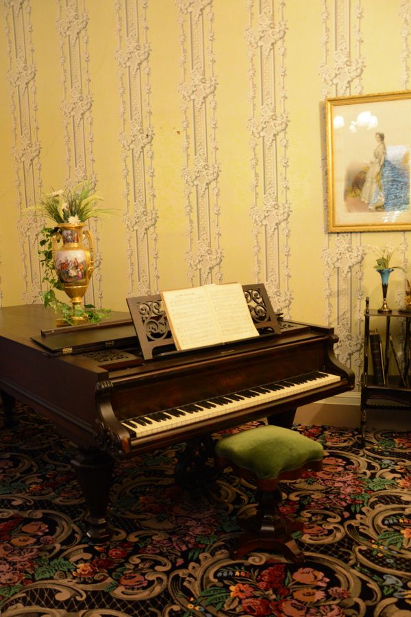 Piano in the parlor at Wheatland.