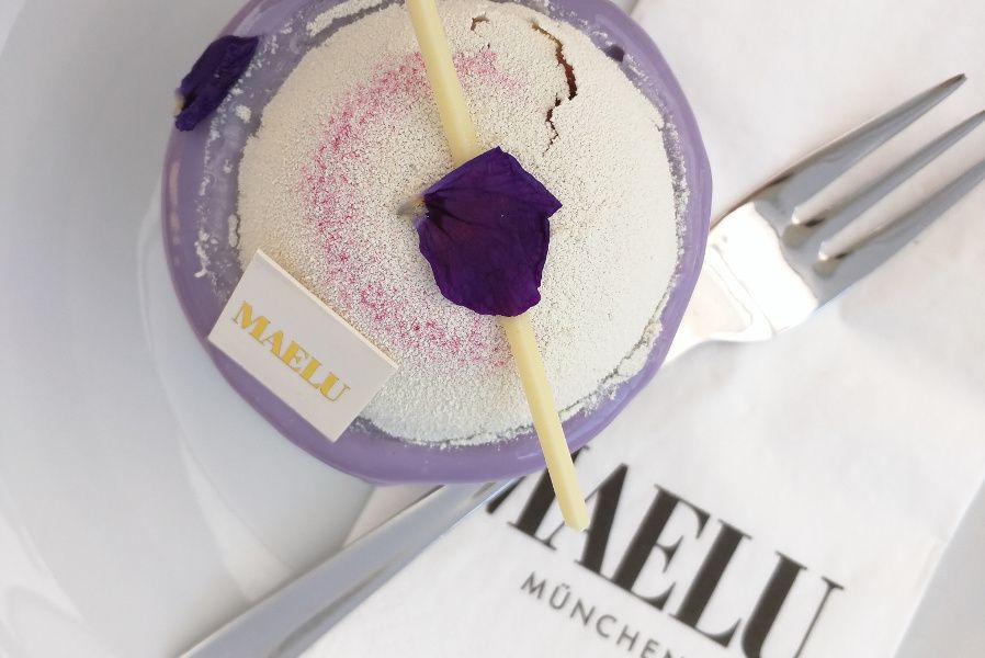 Violetta cake at Maelu in Munich, Germany.