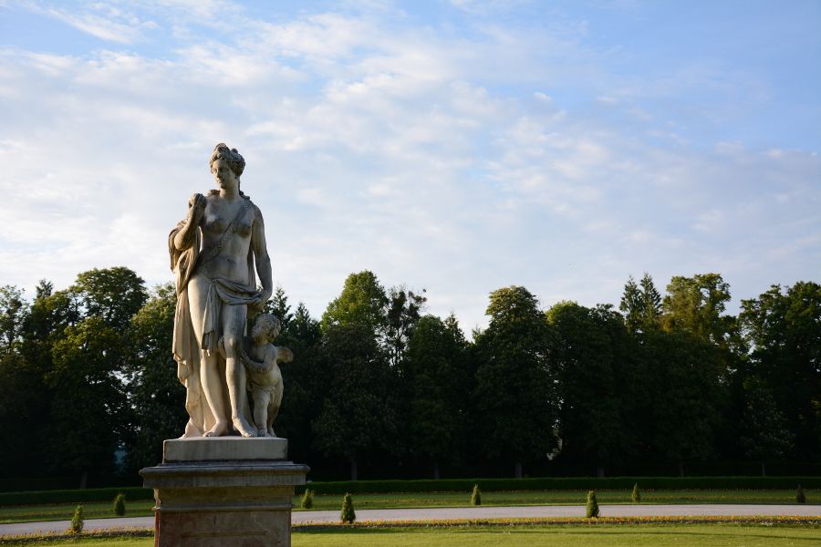 Statue at Nymphenburg Park Garden in Munich, Germany.