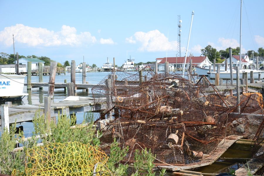 Old crab pots in Ewell on Smith Island.