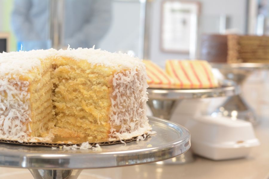 A coconut Smith Island Cake from Smith Island Baking Company.