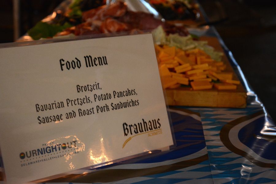 Food menu at Brauhaus Schmitz Oktoberfest at the 23rd Street Armory in Philadelphia.