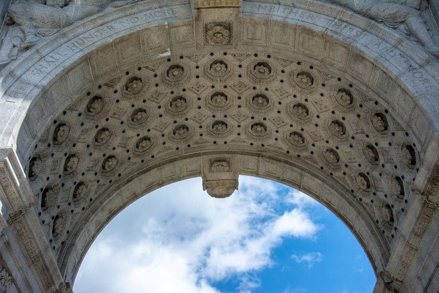 The interior of the National Memorial Arch at Valley Forge National Historical Park.