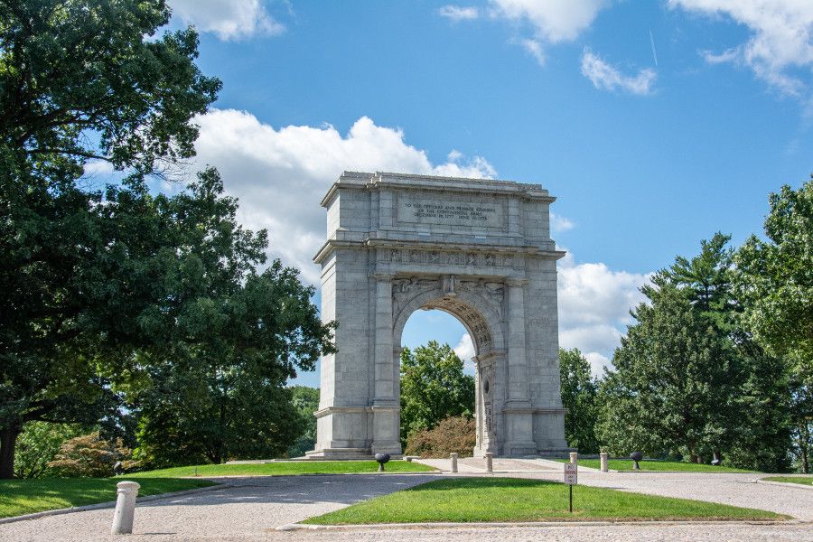 The National Memorial Arch at Valley Forge National Historical Park.