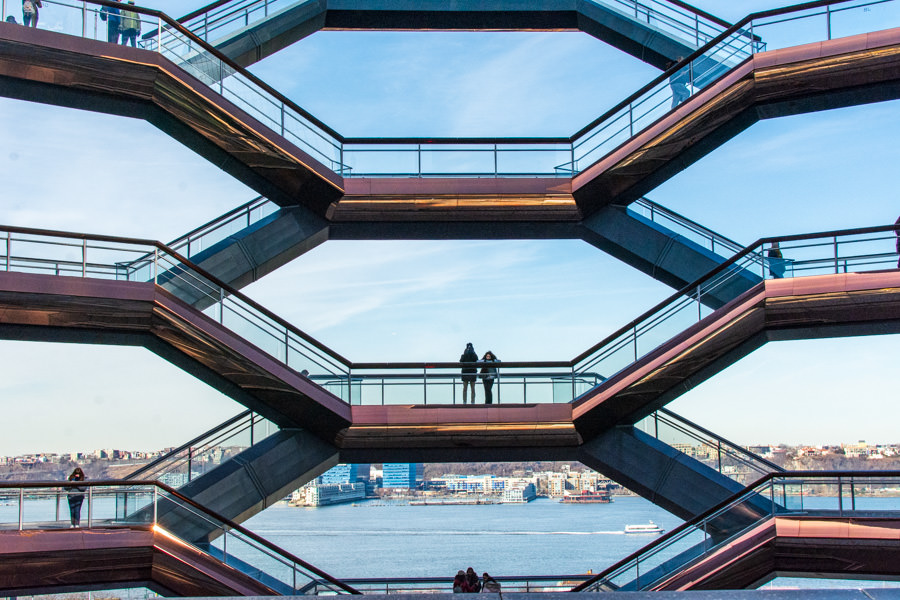 Be sure to wear comfortable shoes to climb the stairs of The Vessel in Hudson Yards, NYC.