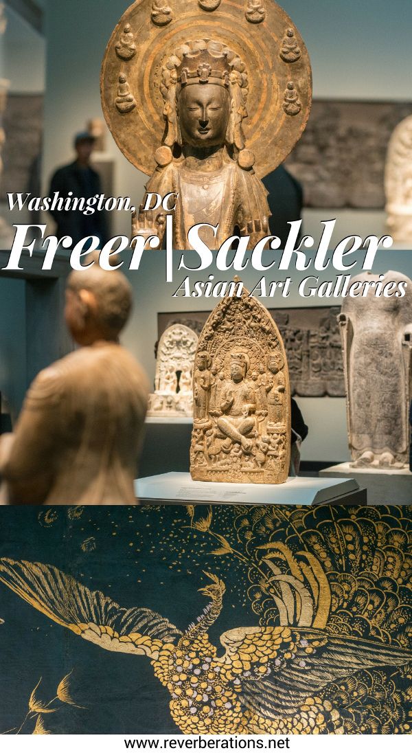 Visit the Freer|Sackler Galleries of Asian Art along the National Mall in Washington, DC. Explore James McNeill Whistler's Peacock Room and priceless artifacts and handcrafts from Asia, Middle East and more. #washingtondc #art