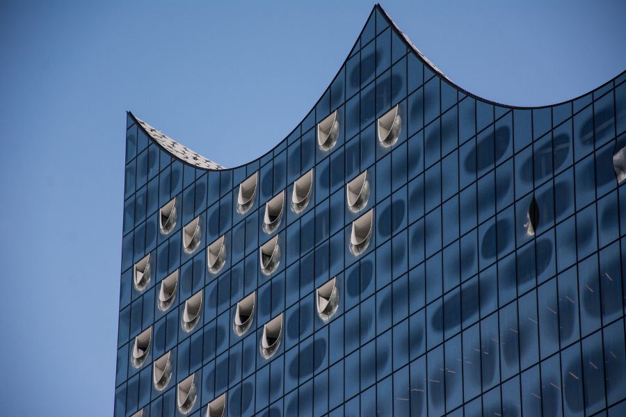 Elbphilharmonie in Hamburg Harbor in Germany.