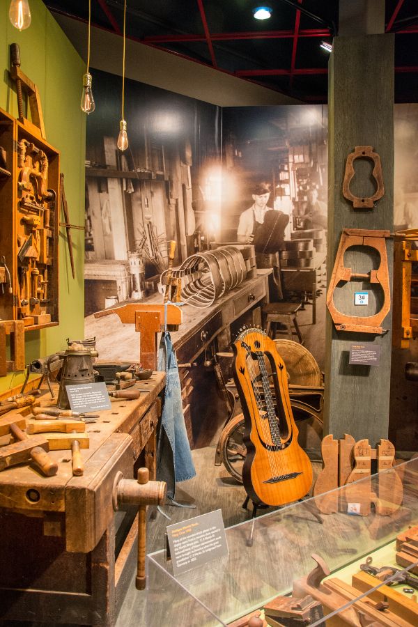 Inside the Martin Guitar museum.