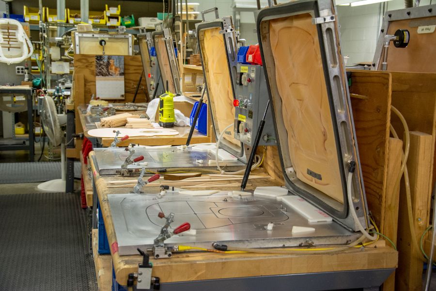 A vacuum press at the Martin Guitar factory.