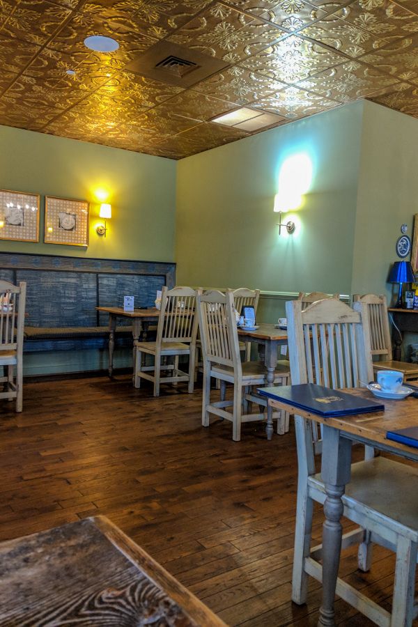 Inside the cozy tea room at A Taste of Britain in Wayne, Pennsylvania, just outside of Philadelphia.