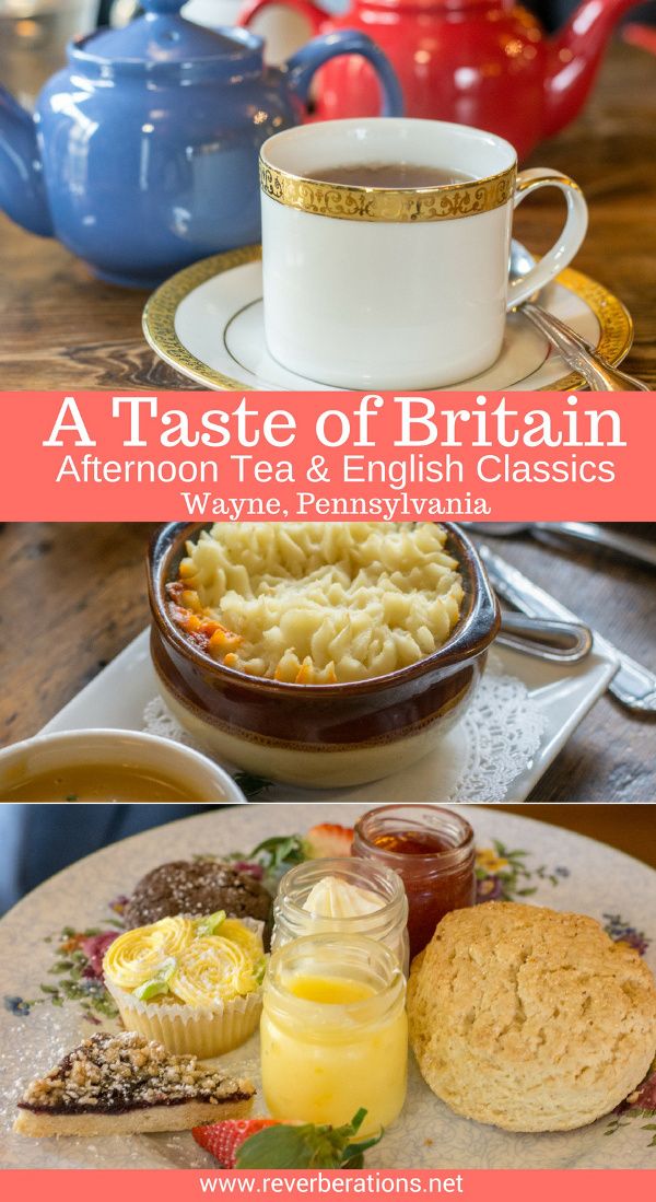 A Taste of Britain is your go-to place for afternoon tea or English classics. Located in Wayne, just outside of Philadelphia, the restaurant sells British groceries in addition to the tea and homemade food. #afternoontea #tea