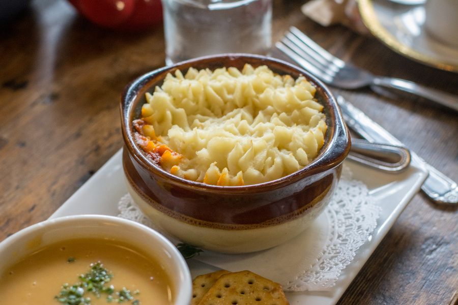 Beef Cottage Pie and parsnip soup at A Taste of Britain.