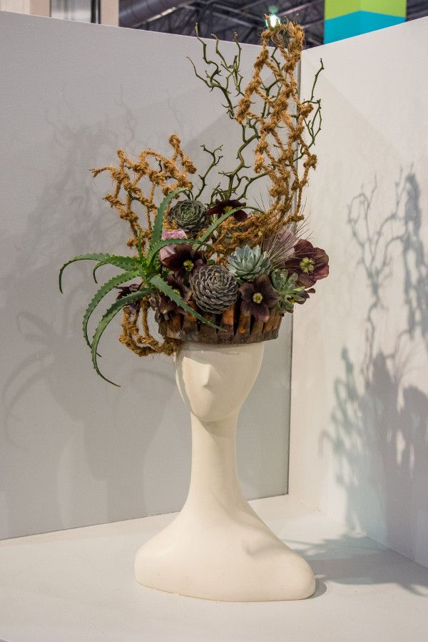 Flower hat at the Philadelphia Flower Show 2018.